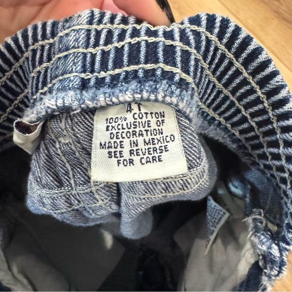 Faded Glory Girls Jeans 4T Floral Embroidered Hem Frayed Edge - Picture 3 of 5